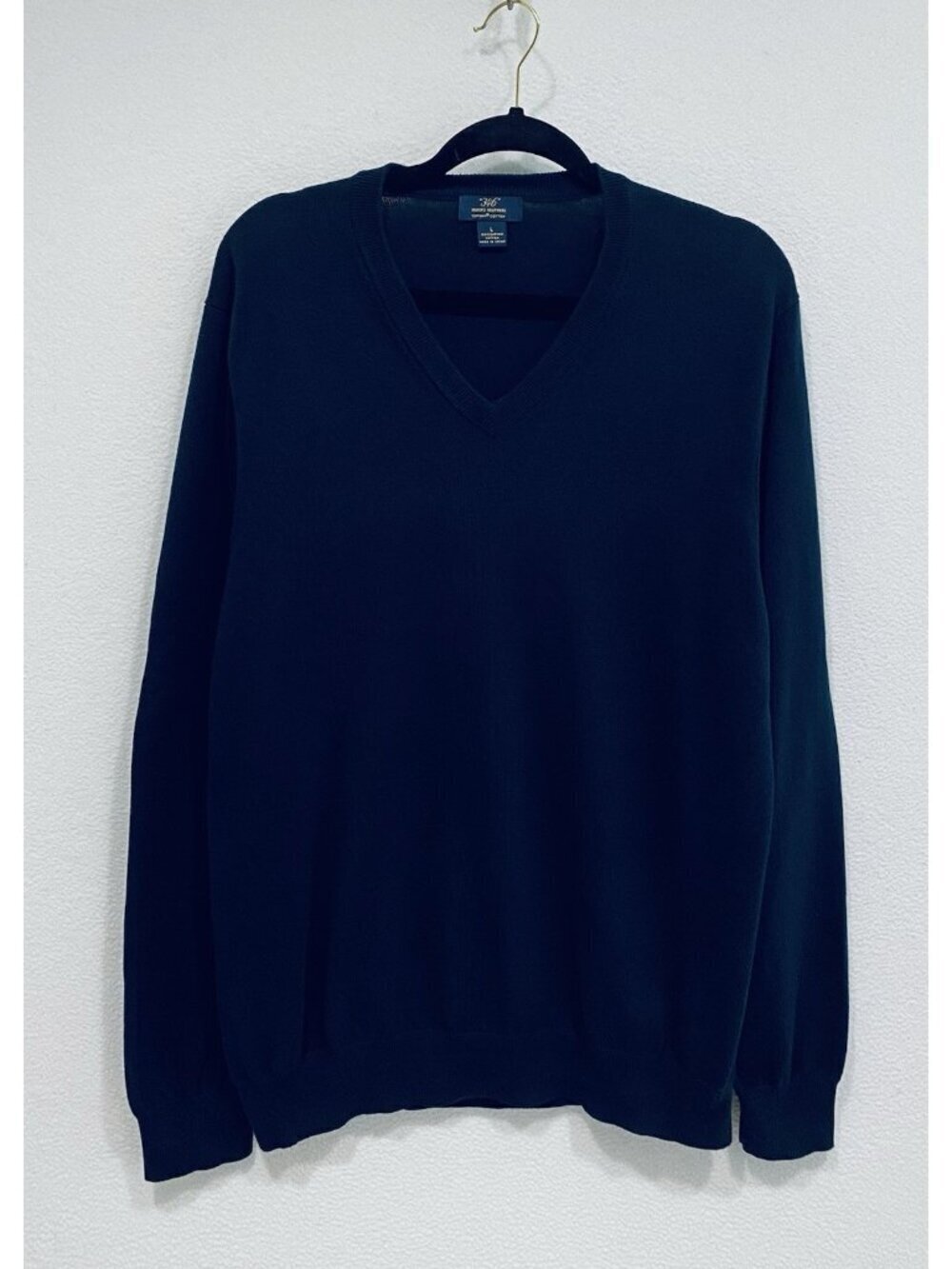 Brooks Brothers Sweater Mens Large Navy Blue Supima Cotton Quiet Luxury Preppy